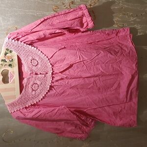 💞🌺Boho pink crochet top